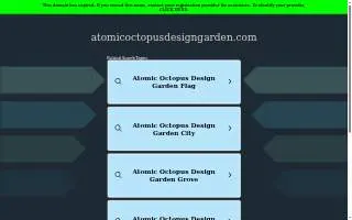 Atomic Octopus Design and Garden website