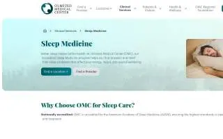 Olmsted Medical Center - Sleep Medicine website