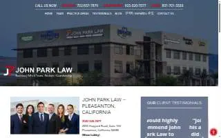 John Park Law of Pleasanton website