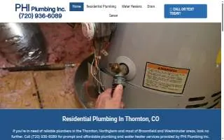 PHI Plumbing Inc. website