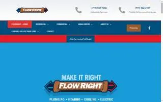 Flow Right Plumbing, Heating, Cooling & Electric website