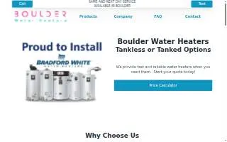 Boulder Water Heaters website