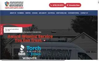 Origin Plumbing Heating Cooling Electrical website