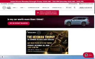 Boulder Nissan website