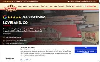 Balance Point Heating, Cooling & Plumbing of Loveland website