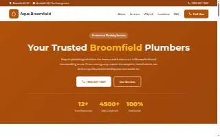 Aqua Broomfield Plumbing Solutions website