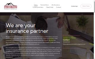 De Paz Insurance Agency website
