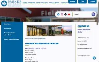 Parker Recreation Center website