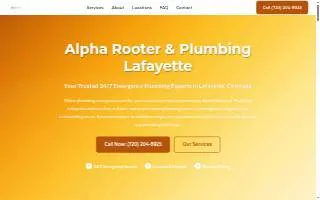 Alpha Rooter & Plumbing Lafayette website