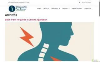 Chiropractic Pain Center of Connecticut website