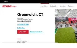 The Edge Fitness Clubs of Greenwich website