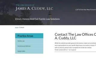 The Law Offices of James A. Cuddy, LLC website