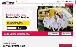 One Hour Heating & Air Conditioning® of Shelton website