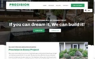 Precision Landscaping and Excavating website