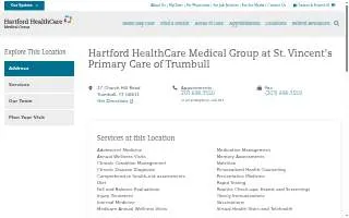 St. Vincent's Primary Care of Trumbull website