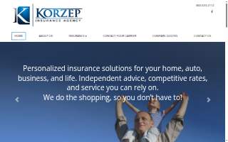 Korzep Insurance website