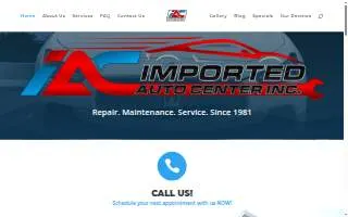 Imported Auto Center Inc. website