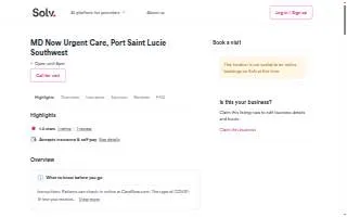 MD Now Urgent Care - Port St Lucie Southwest website