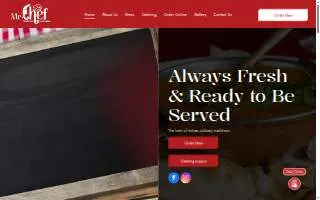 Mr Chef Indian Cuisine website