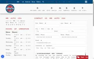 Mr Auto USA website