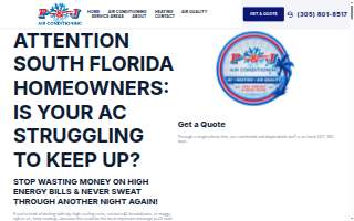 P & J Air Conditioning LLC website