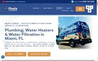 Oasis Plumbing of North Miami website