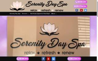 Serenity Salon and Spa website