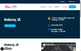 Hy-Vee Health Exemplar Care - Ankeny website