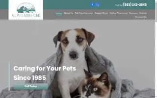 All Pets Mobile Clinic website