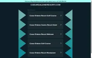 The Coeur d'Alene Resort website