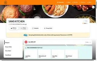 San's Kitchen & Catering Co. website