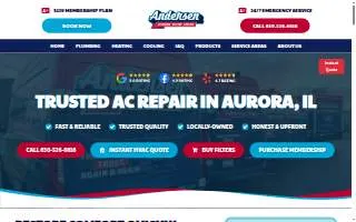 Andersen Plumbing, Heating and AC Repair of Aurora website
