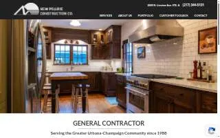 New Prairie Construction Company of Champaign website