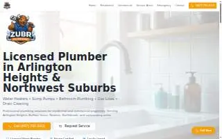 Zubr Plumbing Inc of Arlington Heights website