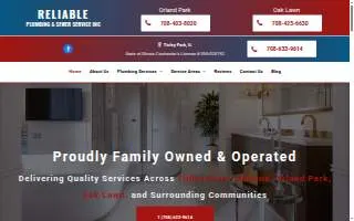 Reliable Plumbing & Sewer Service Inc of Orland Park website