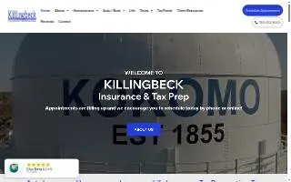 Killingbeck Insurance & Tax Preparation website