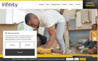 Infinity Built Homes and Development website