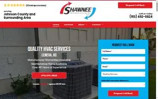 Shawnee Heating & Cooling Inc. website