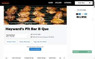 Hayward's Pit Bar B Que & Catering website
