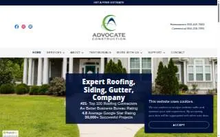 Advocate Construction of Lenexa website