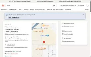 Walgreens of Emporia website