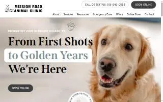 Mission Road Animal Clinic website