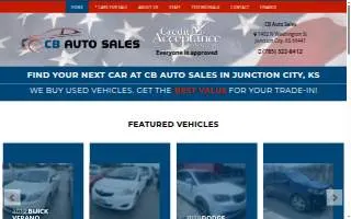 CB Auto Sales website