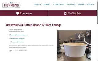 Brewtanicals Coffee House and Plant Lounge website
