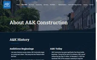 A & K Construction website