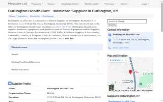 Burlington Health Care website