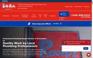 Mr. Rooter Plumbing of Shreveport & Bossier City website