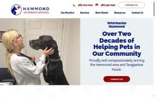 Hammond Veterinary Services website