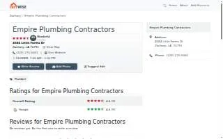 Empire Plumbing Contractors website
