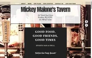 Mickey Malone's Tavern website